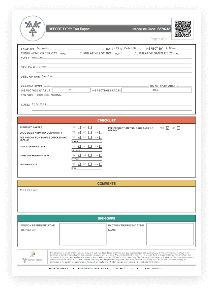 Inspection reports bottom